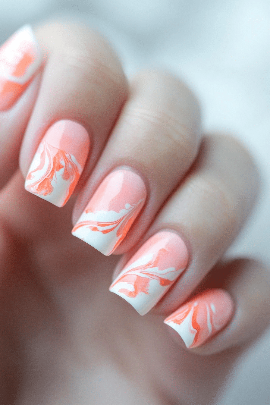 11. Pale Peach Watercolor Fade (Classy Nail Design Ideas) - Classy Nail Design Ideas