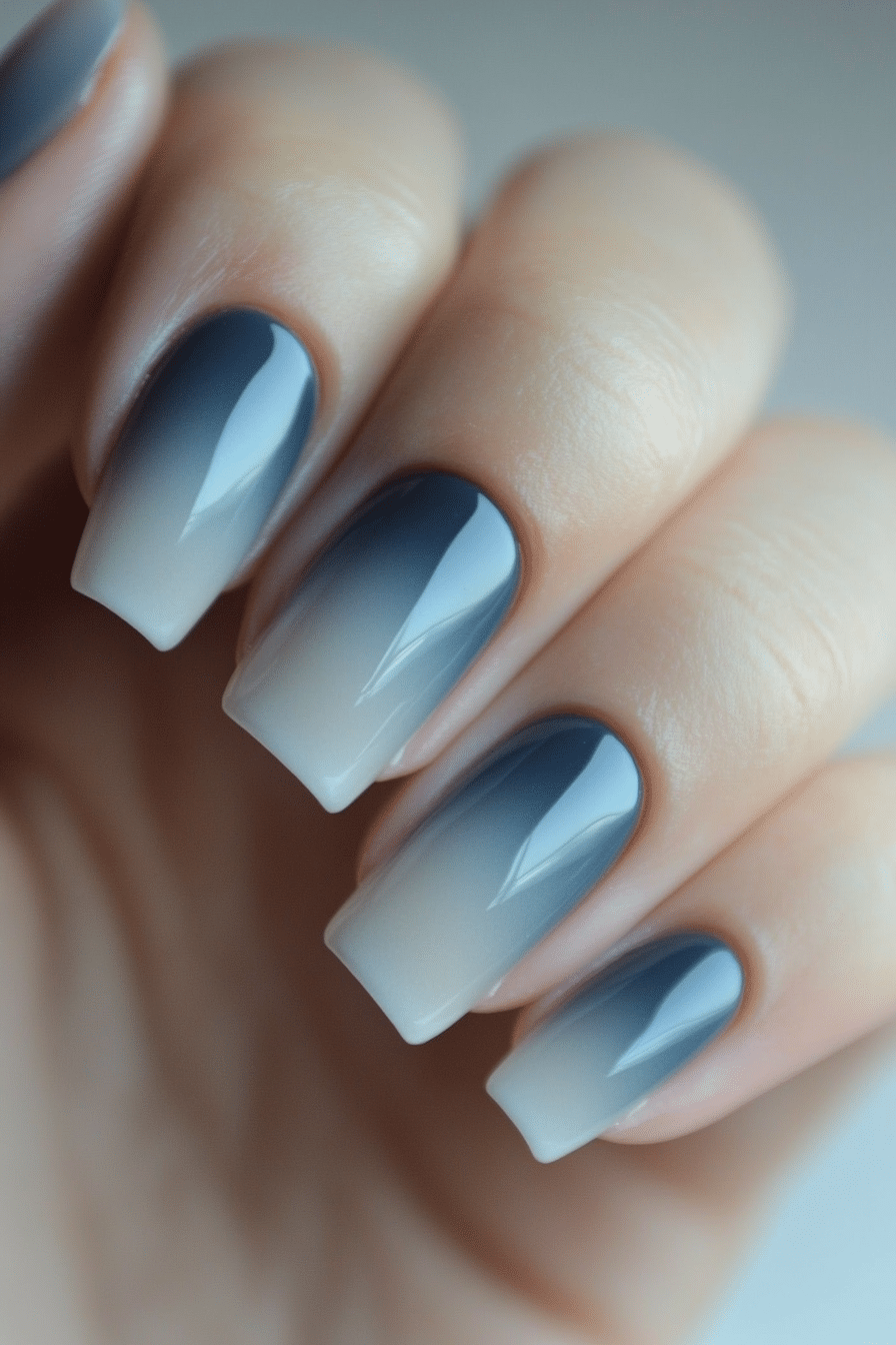 15. Misty Blue Fade (Classy Nail Design Ideas) - Classy Nail Design Ideas