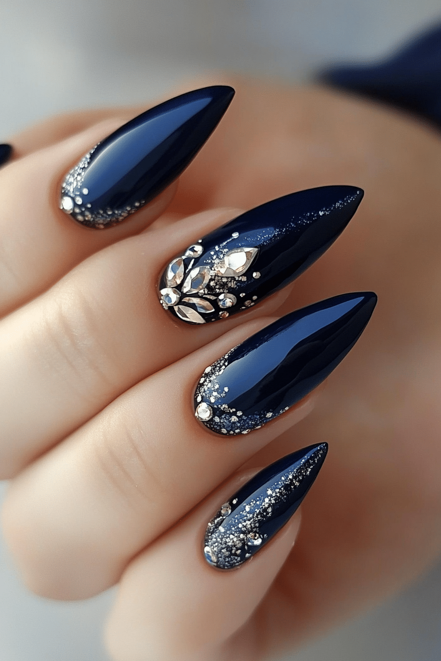 19. Midnight Navy with Satin Finish (Classy Nail Design Ideas) - Classy Nail Design Ideas