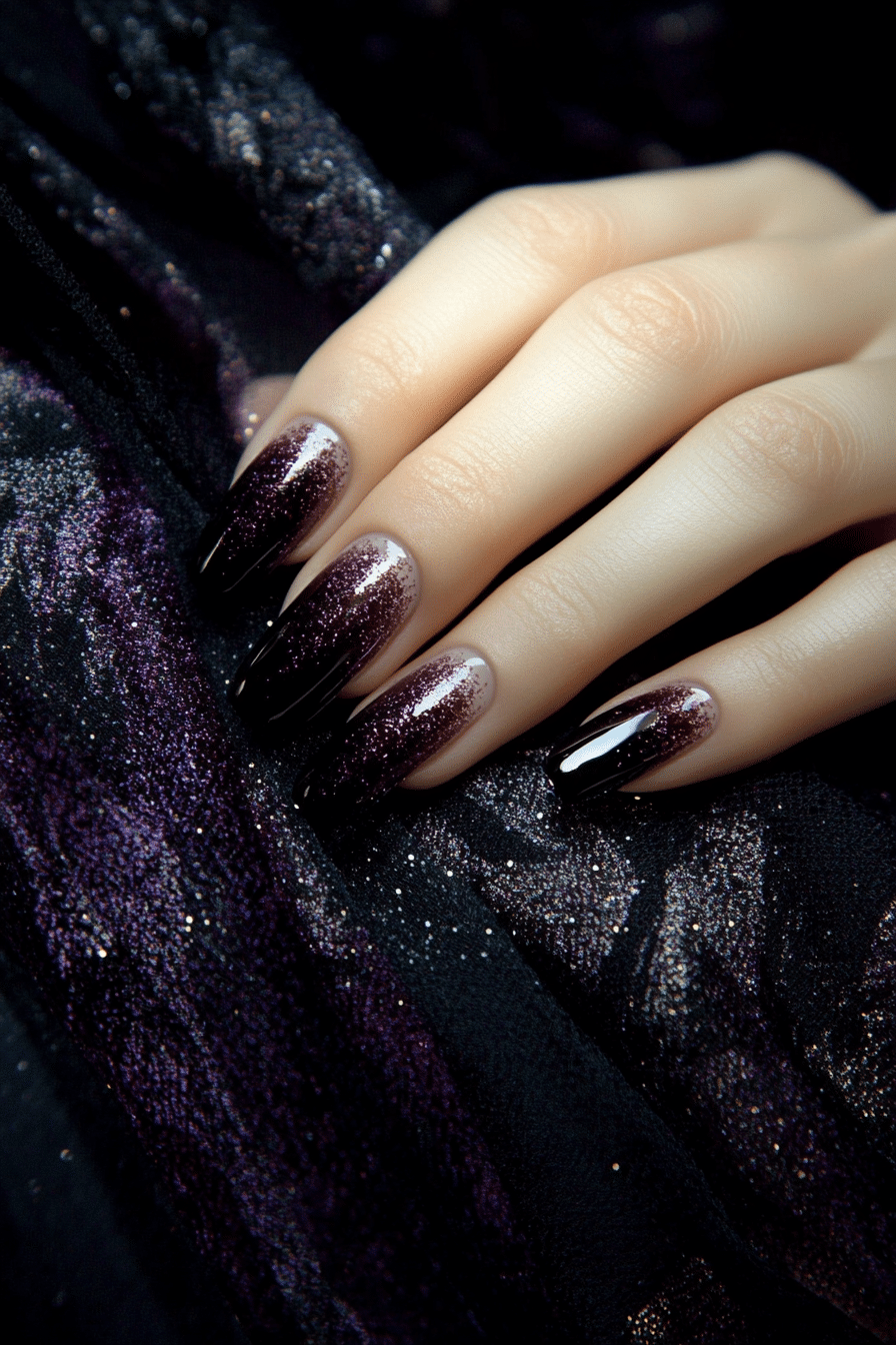 25. Smoky Plum with Gloss Overlay (Classy Nail Design Ideas) - Classy Nail Design Ideas