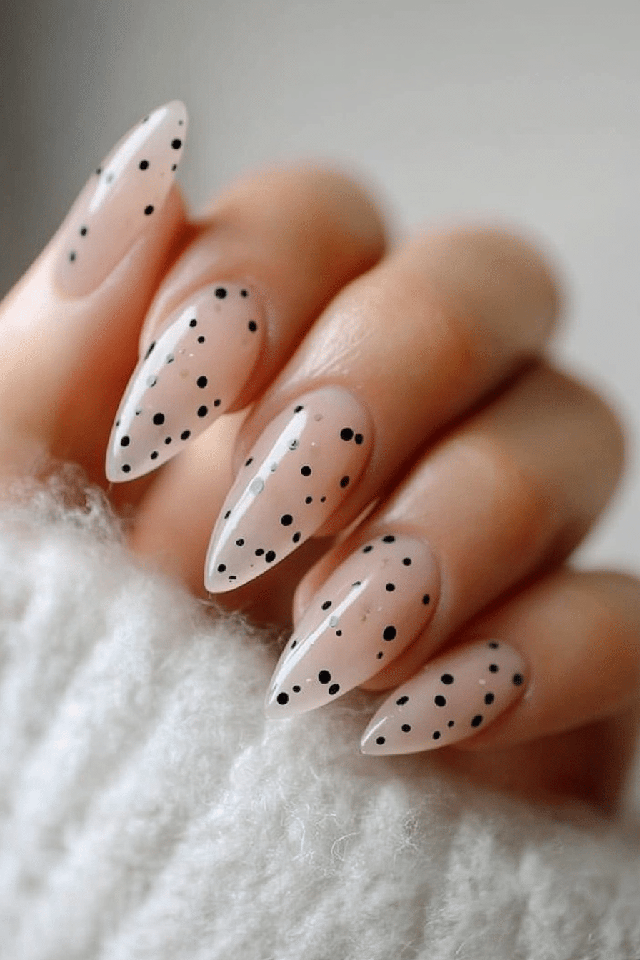 9. Minimal Dot Art (Clear Nail Design Ideas) - Clear Nail Design Ideas