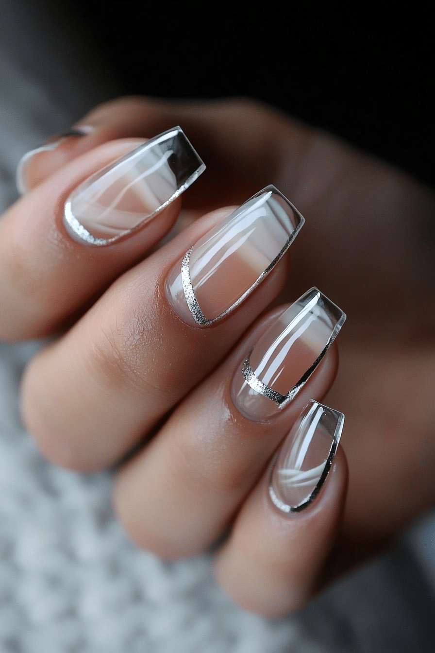 15. Chrome Frame Edges (Clear Nail Design Ideas) - Clear Nail Design Ideas