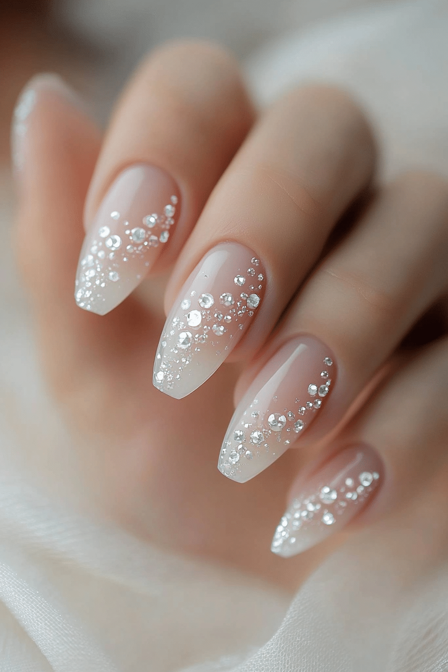 25. Crystal Dew Drops (Clear Nail Design Ideas) - Clear Nail Design Ideas
